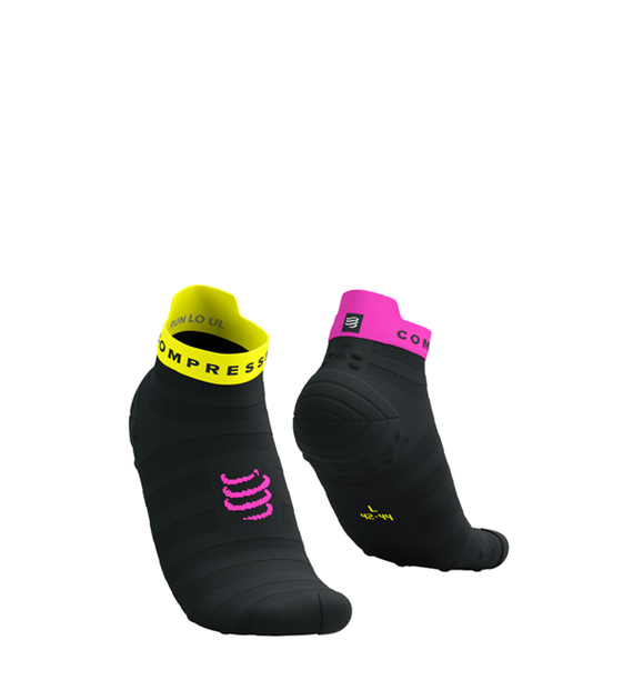 Socks v4.0 Ultralight Run Low BLACK/YELLOW/PINK T2