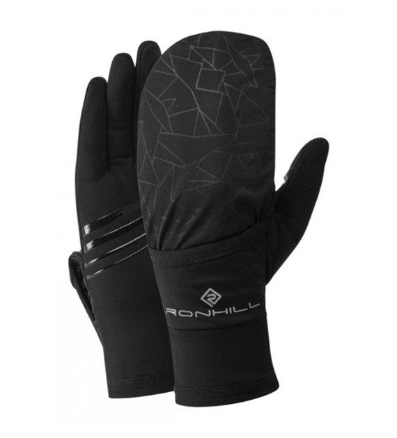 Wind-Block Flip Glove All Black S